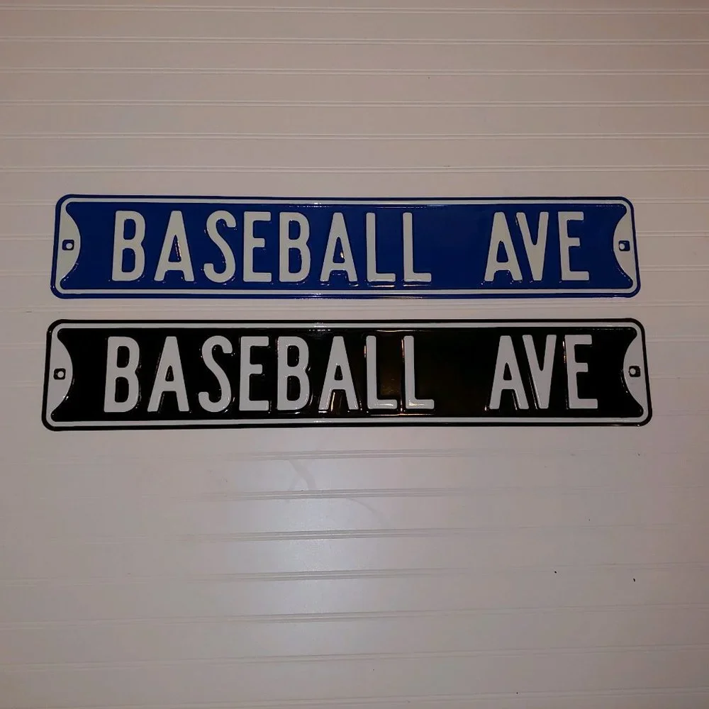 Baseball Ave Metal Street Sign - Blue&White NEW!